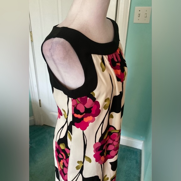 AGB Dress- Floral Sleeveless Dress - Black and Pink - Picture 3 of 16